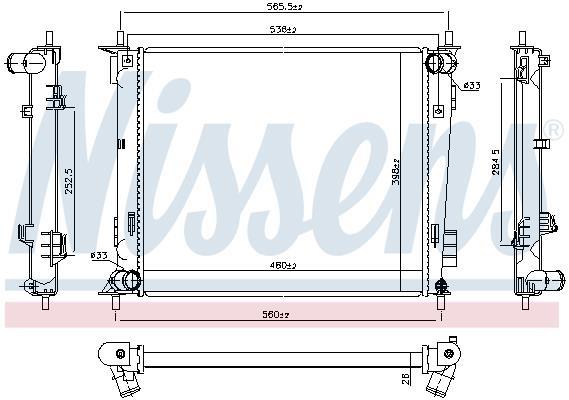 Radiateur moteur (Radiateur de refroidissement) NISSENS 66791