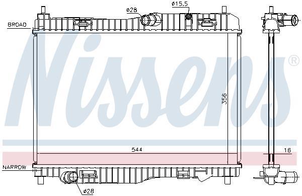 Radiateur moteur (Radiateur de refroidissement) NISSENS 66858