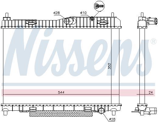 Radiateur moteur (Radiateur de refroidissement) NISSENS ref. 66859