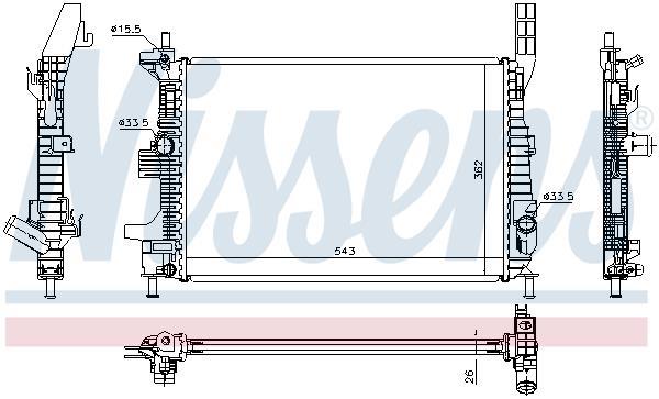 Radiador motor NISSENS 66860