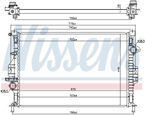 Radiateur moteur (Radiateur de refroidissement) NISSENS 66863