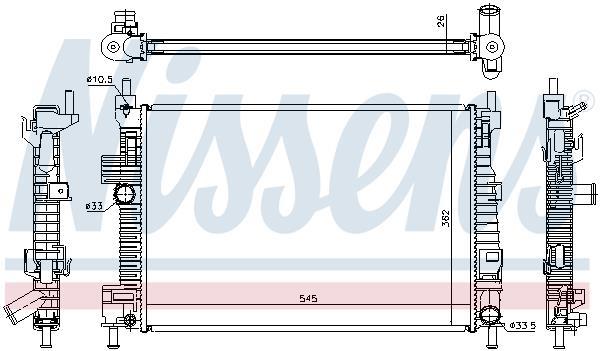 Radiateur moteur (Radiateur de refroidissement) NISSENS 66869