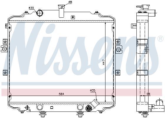 Radiateur moteur (Radiateur de refroidissement) NISSENS 66996