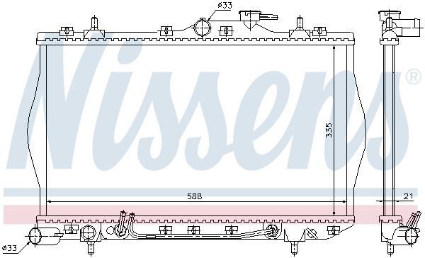 Radiateur moteur (Radiateur de refroidissement) NISSENS ref. 670011