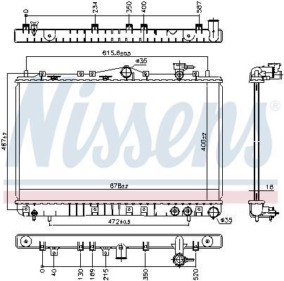 Radiateur moteur (Radiateur de refroidissement) NISSENS 67006