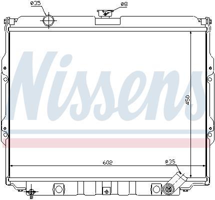 Radiador, refrigeración del motor NISSENS ref. 67021