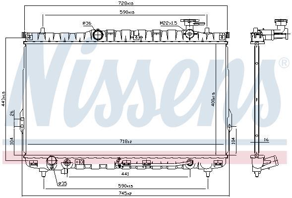 Radiateur moteur (Radiateur de refroidissement) NISSENS 67030