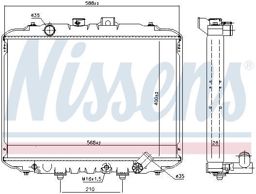 Radiateur moteur (Radiateur de refroidissement) NISSENS 67034