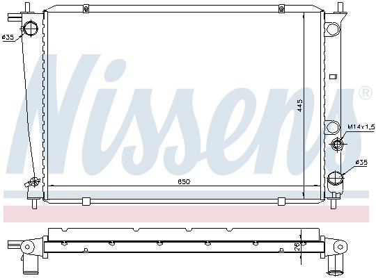 Radiateur moteur (Radiateur de refroidissement) NISSENS 67039