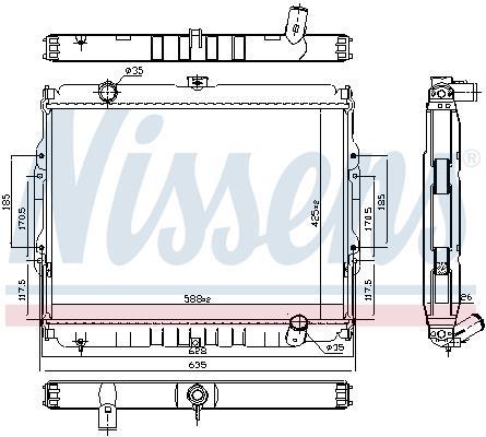 Radiador motor NISSENS ref. 67046