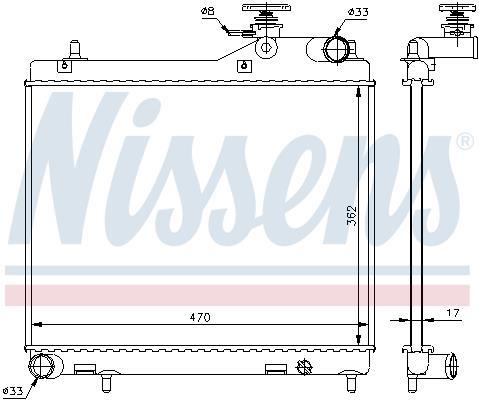 Radiateur moteur (Radiateur de refroidissement) NISSENS 67049