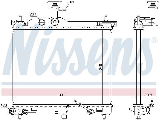 Radiateur moteur (Radiateur de refroidissement) NISSENS 67098