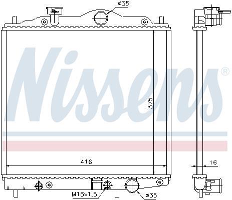 Radiateur moteur (Radiateur de refroidissement) NISSENS 67100