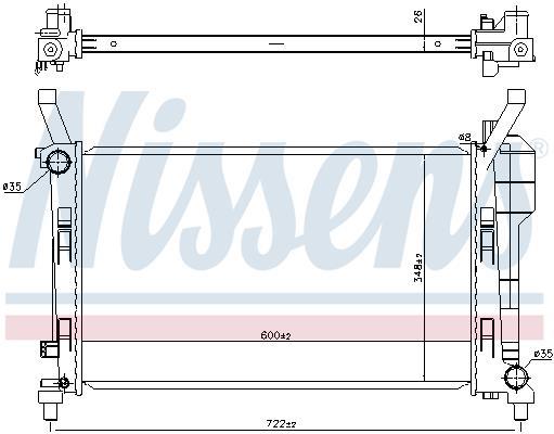 Radiateur moteur (Radiateur de refroidissement) NISSENS 67106