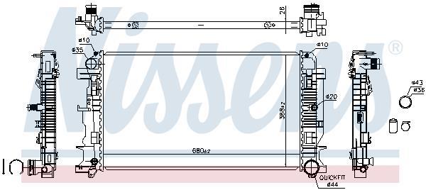Radiateur moteur (Radiateur de refroidissement) NISSENS ref. 67156A