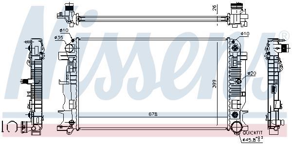 Radiateur moteur (Radiateur de refroidissement) NISSENS ref. 67157A