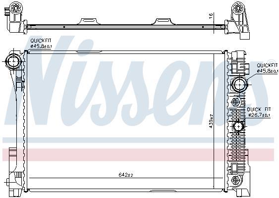 Radiateur moteur (Radiateur de refroidissement) NISSENS 67161