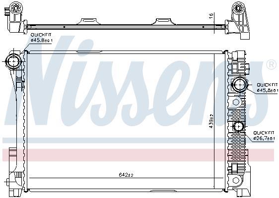 Radiateur moteur (Radiateur de refroidissement) NISSENS 67164