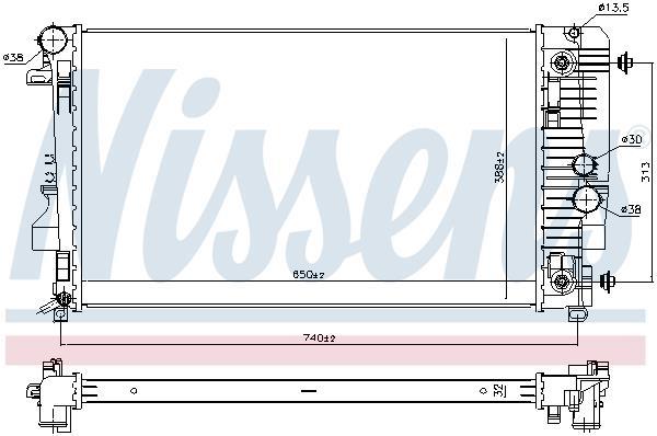 Radiateur moteur (Radiateur de refroidissement) NISSENS 67174