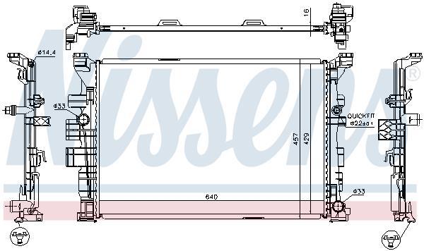 Radiateur moteur (Radiateur de refroidissement) NISSENS 67185