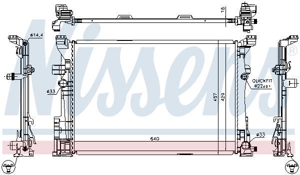Radiateur moteur (Radiateur de refroidissement) NISSENS 67186