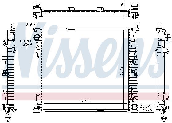Radiateur moteur (Radiateur de refroidissement) NISSENS ref. 67188