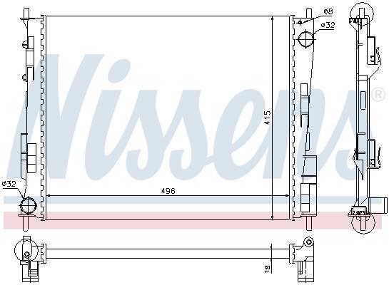 Radiateur moteur (Radiateur de refroidissement) NISSENS ref. 691898
