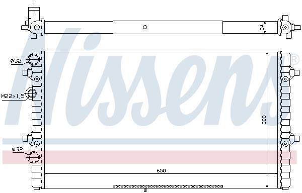 Radiateur moteur (Radiateur de refroidissement) NISSENS 67302