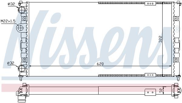 Radiateur moteur (Radiateur de refroidissement) NISSENS ref. 67308