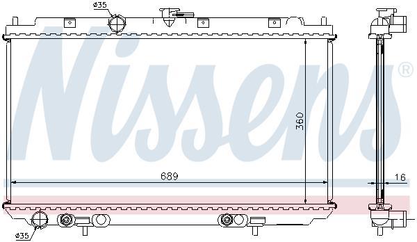 Radiateur moteur (Radiateur de refroidissement) NISSENS 67347A