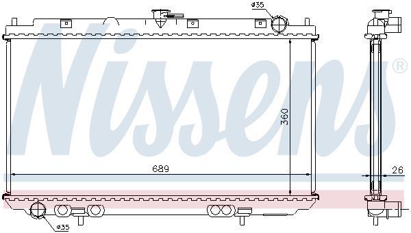 Radiateur moteur (Radiateur de refroidissement) NISSENS 67349A