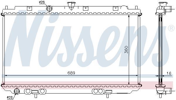 Radiateur moteur (Radiateur de refroidissement) NISSENS 67350A