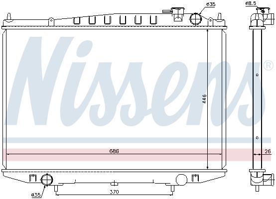 Radiateur moteur (Radiateur de refroidissement) NISSENS 67356