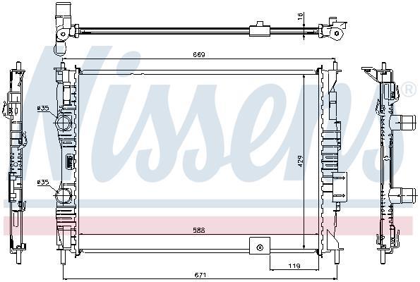 Radiador motor NISSENS 67363