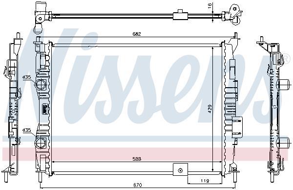 Radiateur moteur (Radiateur de refroidissement) NISSENS 67364