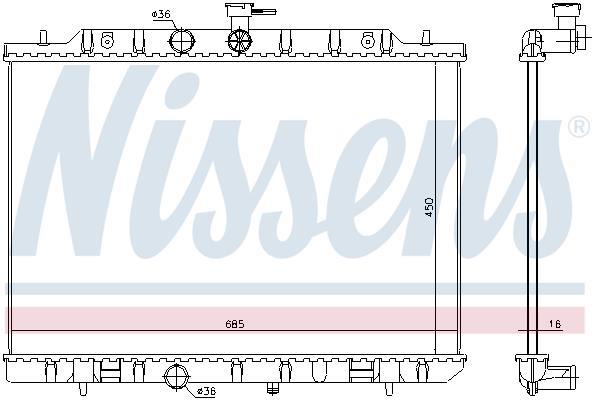 Radiateur moteur (Radiateur de refroidissement) NISSENS 67365