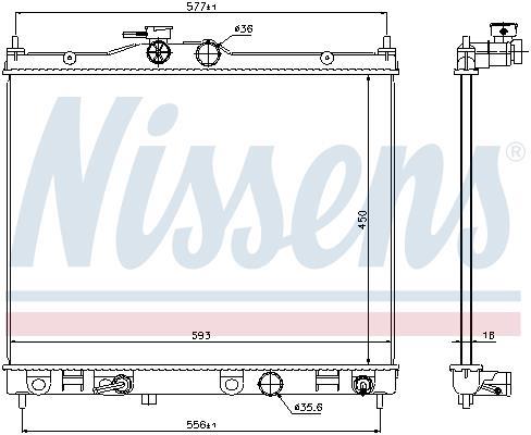 Radiateur moteur (Radiateur de refroidissement) NISSENS 67369