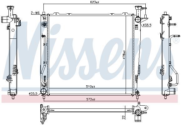 Radiateur moteur (Radiateur de refroidissement) NISSENS 67465