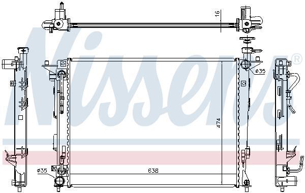 Radiateur moteur (Radiateur de refroidissement) NISSENS 67466