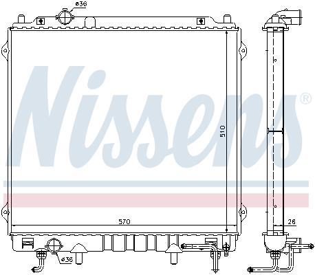 Radiateur moteur (Radiateur de refroidissement) NISSENS 67482