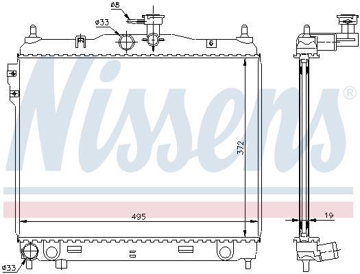 Radiateur moteur (Radiateur de refroidissement) NISSENS 67495