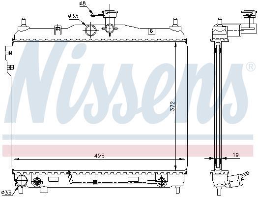 Radiateur moteur (Radiateur de refroidissement) NISSENS 67496