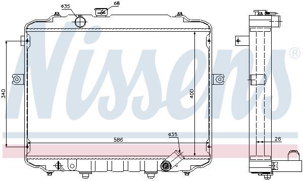 Radiateur moteur (Radiateur de refroidissement) NISSENS 67498