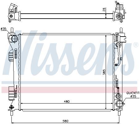 Radiateur moteur (Radiateur de refroidissement) NISSENS 675002