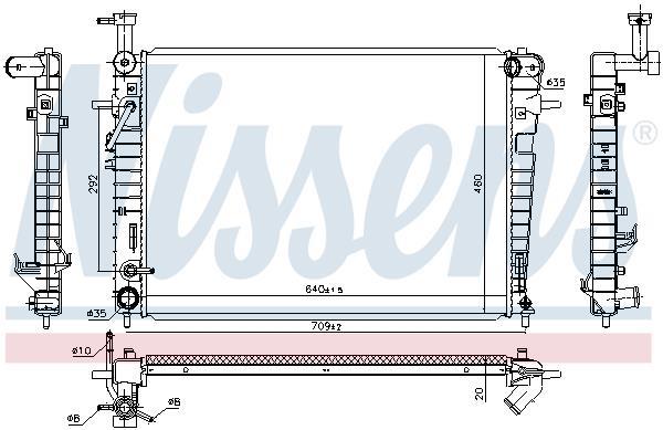 Radiateur moteur (Radiateur de refroidissement) NISSENS 675005