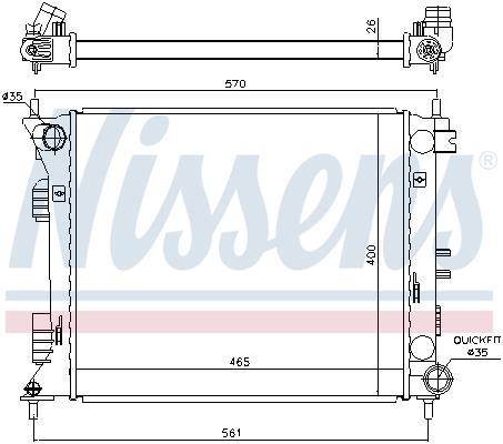 Radiateur moteur (Radiateur de refroidissement) NISSENS ref. 675007