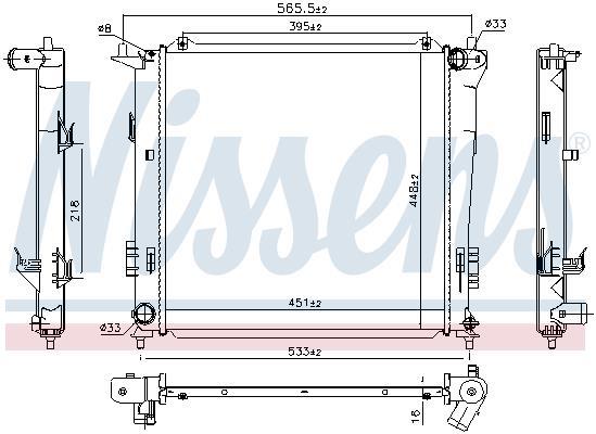 Radiateur moteur (Radiateur de refroidissement) NISSENS ref. 675016