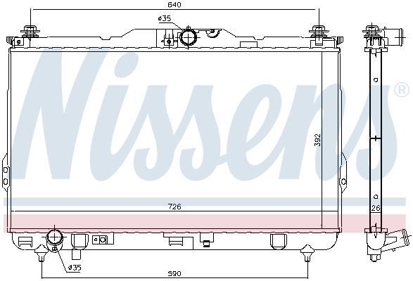 Radiateur moteur (Radiateur de refroidissement) NISSENS ref. 675017