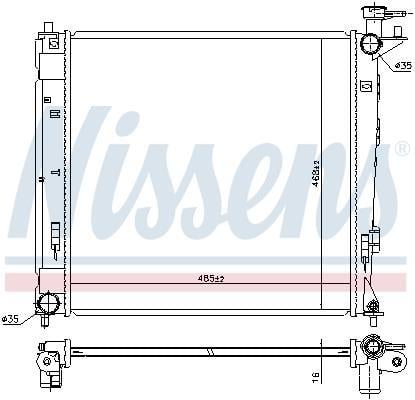 Radiateur moteur (Radiateur de refroidissement) NISSENS ref. 675019