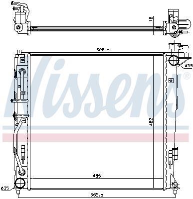 Radiateur moteur (Radiateur de refroidissement) NISSENS ref. 675022